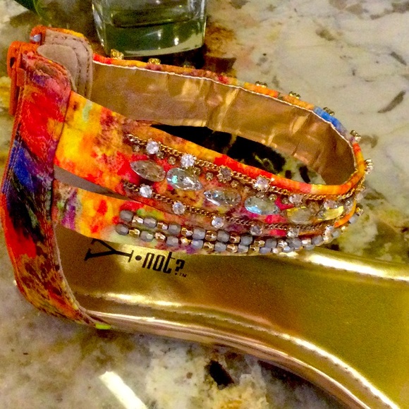 Fancy beaded multicolored sandals - Picture 6 of 7